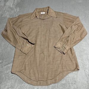 Vintage‎ Cleve Shirtmakers Shirt Mens Brown Long Sleeve Permanent Press 60s 70s